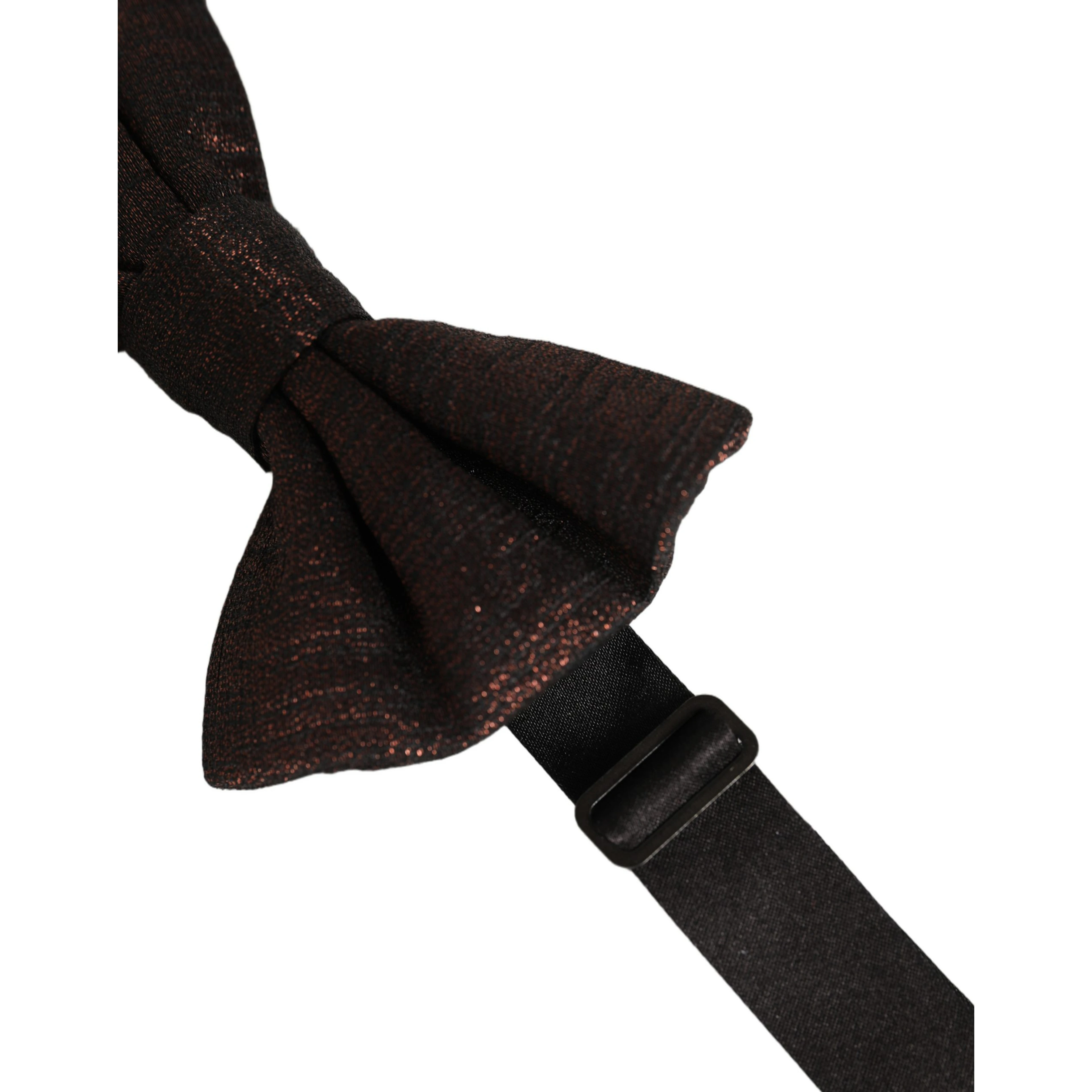 Men Brown 100% Silk Adjustable Neck Papillon Bow Tie