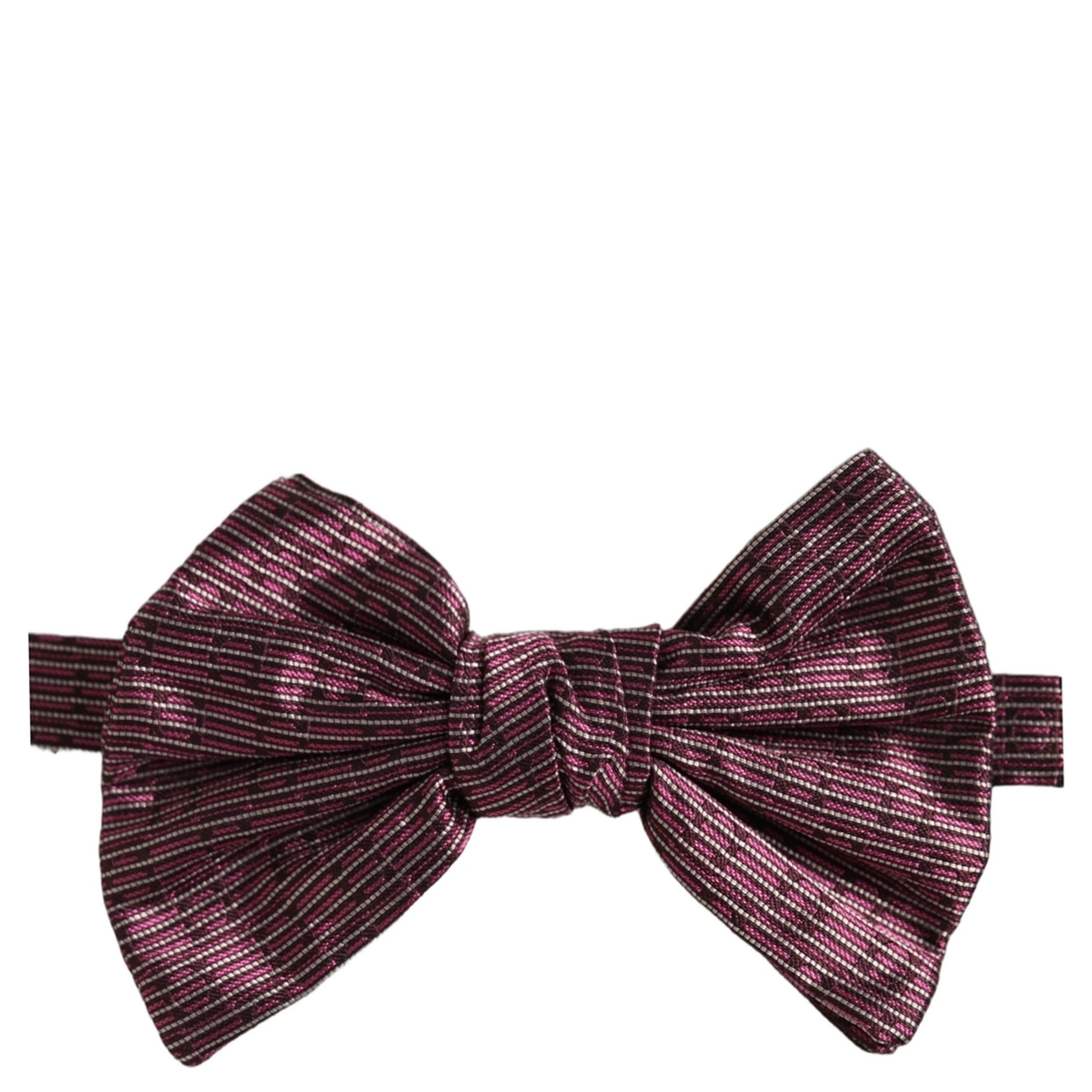 Men Maroon 100% Silk Adjustable Neck Papillon Bow Tie