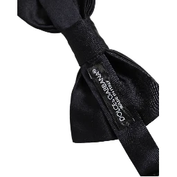 Men Black 100% Silk Adjustable Neck Papillon Bow Tie