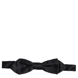 Men Black 100% Silk Adjustable Neck Papillon Bow Tie