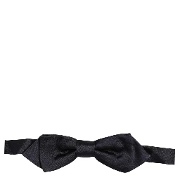 Men Dark Blue 100% Silk Adjustable Neck Papillon Bow Tie