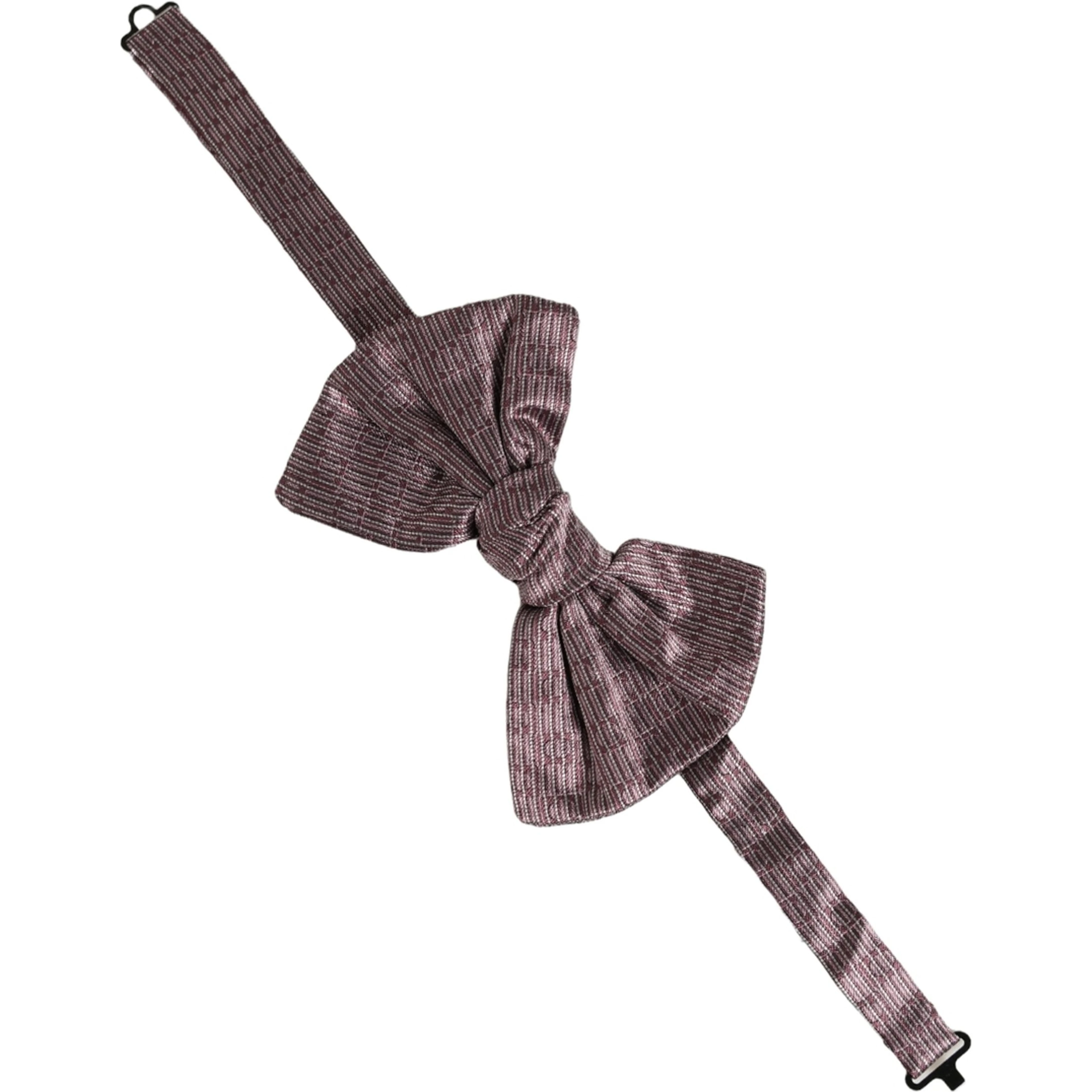 Men Maroon 100% Silk Adjustable Neck Papillon Bow Tie