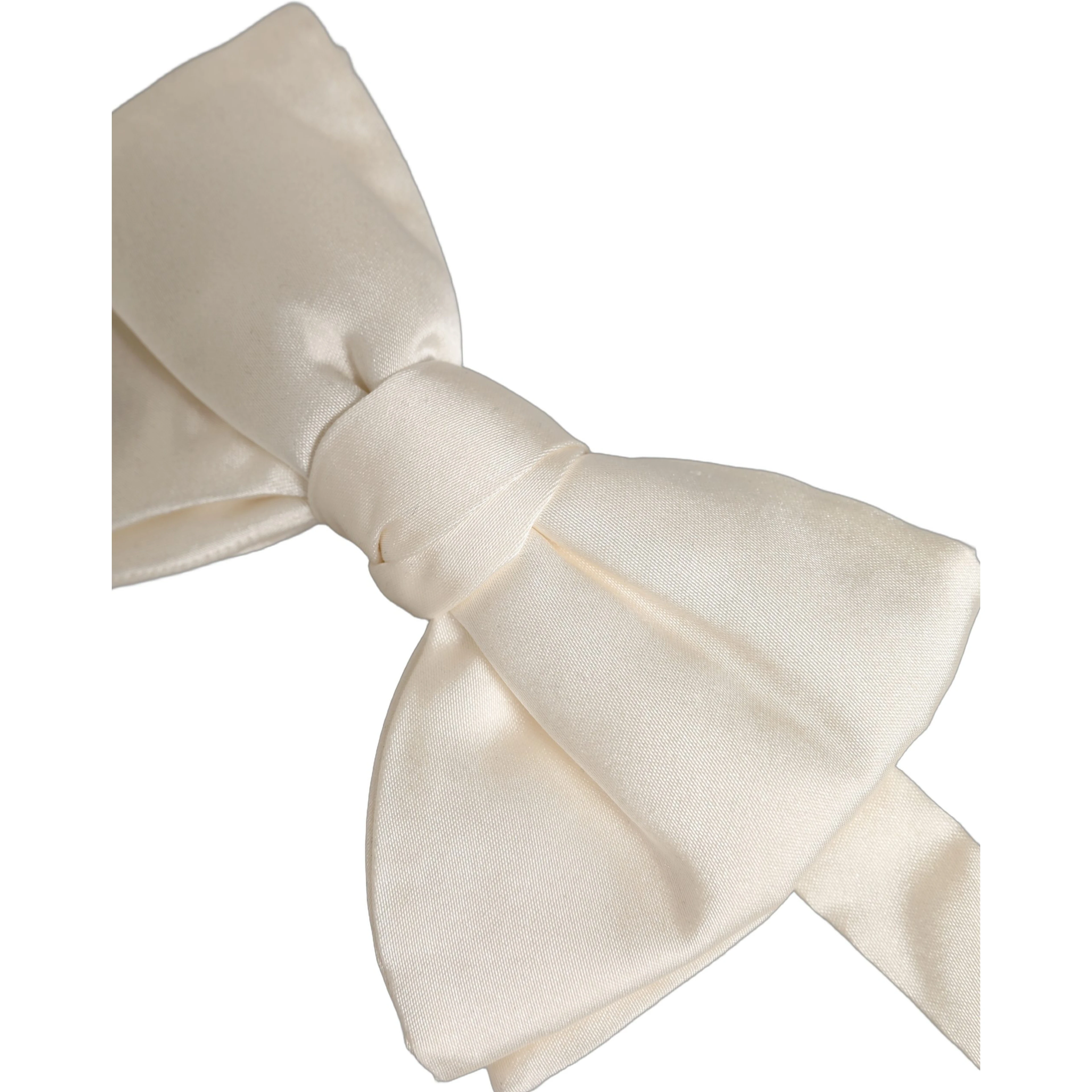 Men White 100% Silk Adjustable Neck Papillon Bow Tie