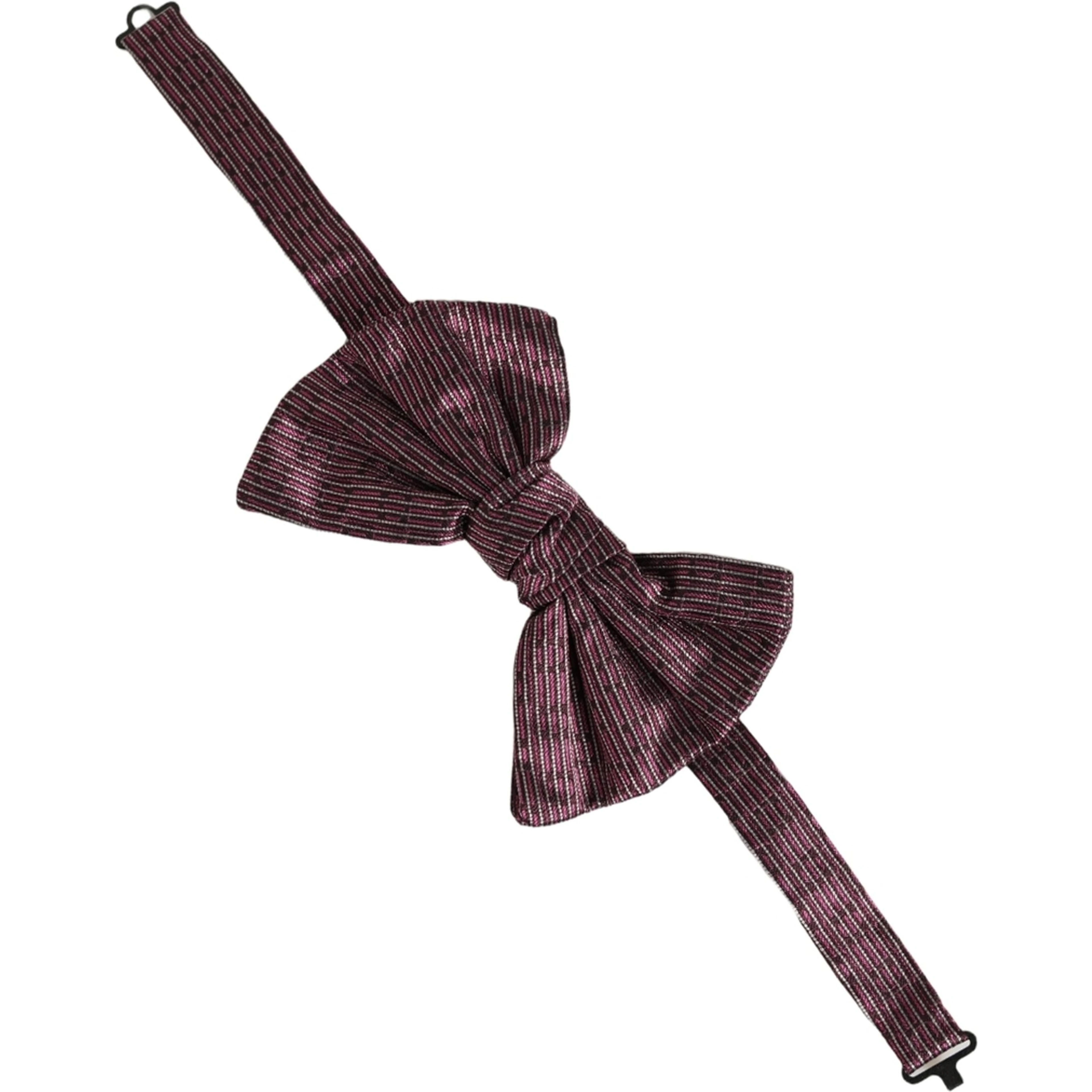 Men Maroon 100% Silk Adjustable Neck Papillon Bow Tie