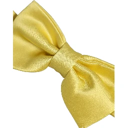 Men Yellow 100% Silk Adjustable Neck Papillon Bow Tie