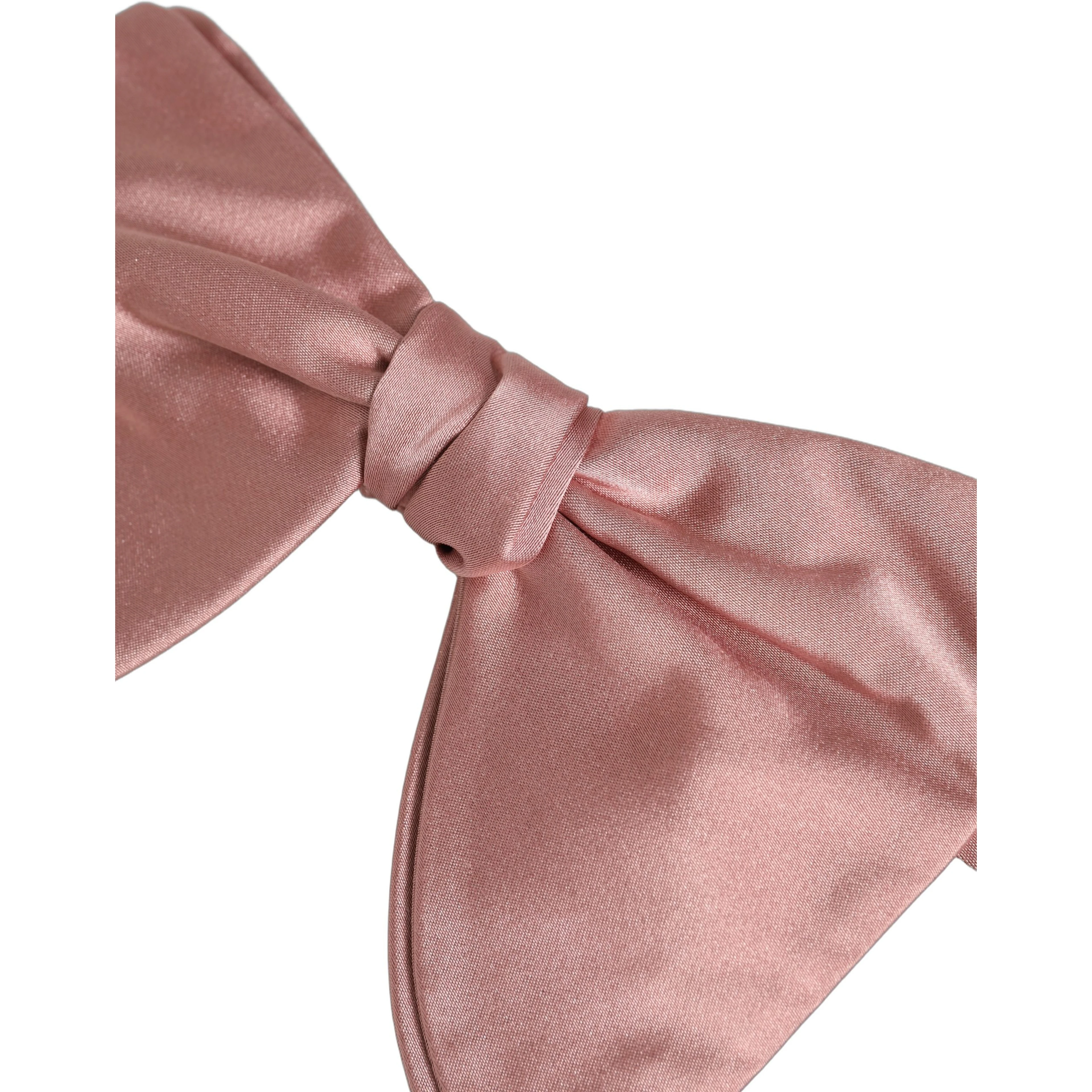 Men Pink 100% Silk Adjustable Neck Papillon Bow Tie