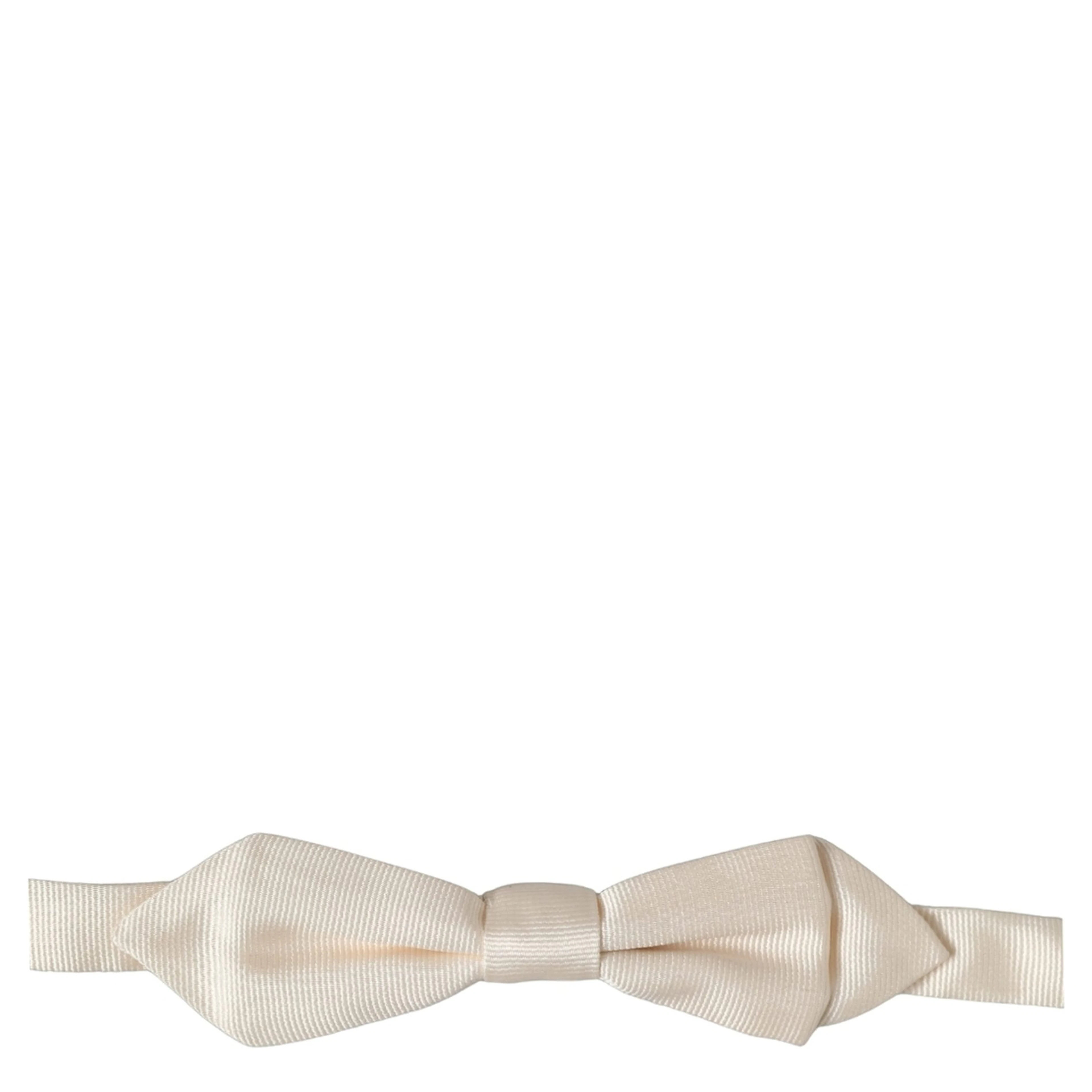 Men White 100% Silk Adjustable Neck Papillon Bow Tie