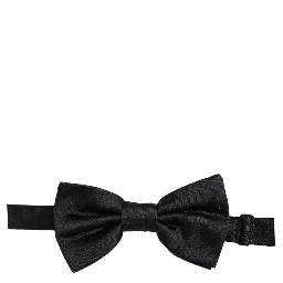 Men Black 100% Silk Adjustable Neck Papillon Bow Tie
