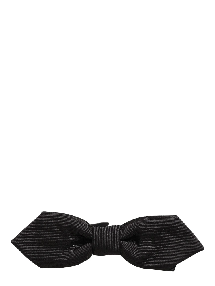 Men Black 100% Silk Adjustable Neck Papillon Bow Tie