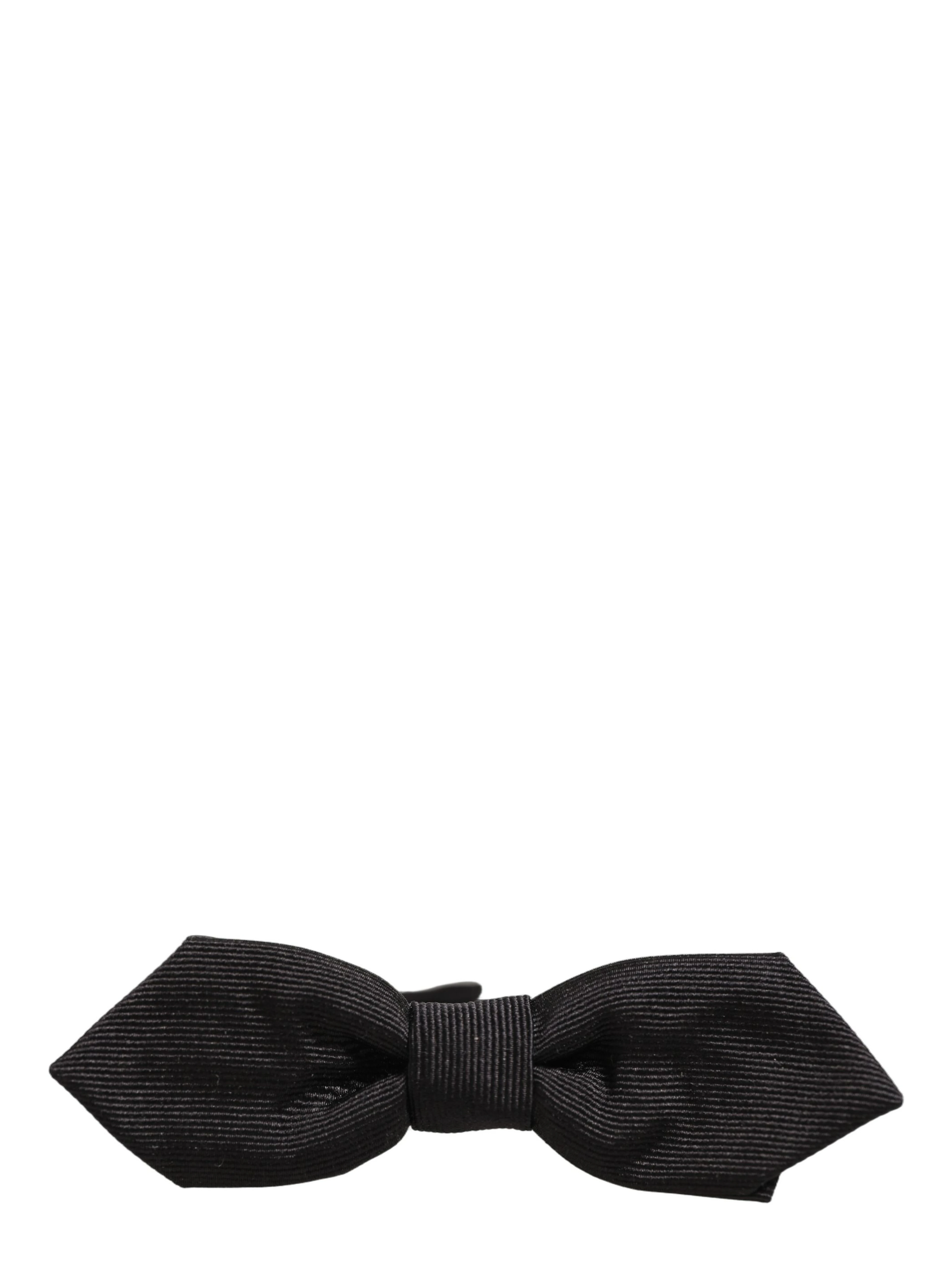 Men Black 100% Silk Adjustable Neck Papillon Bow Tie