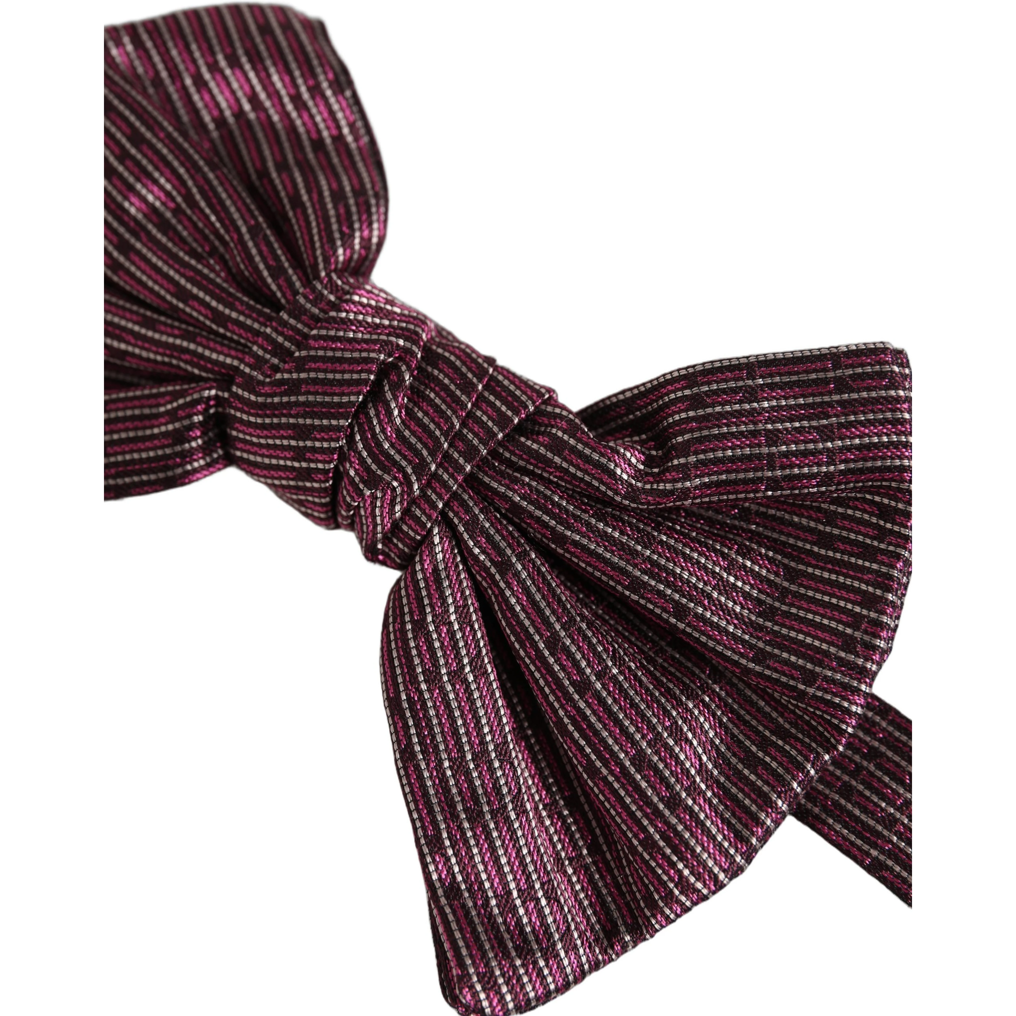Men Maroon 100% Silk Adjustable Neck Papillon Bow Tie