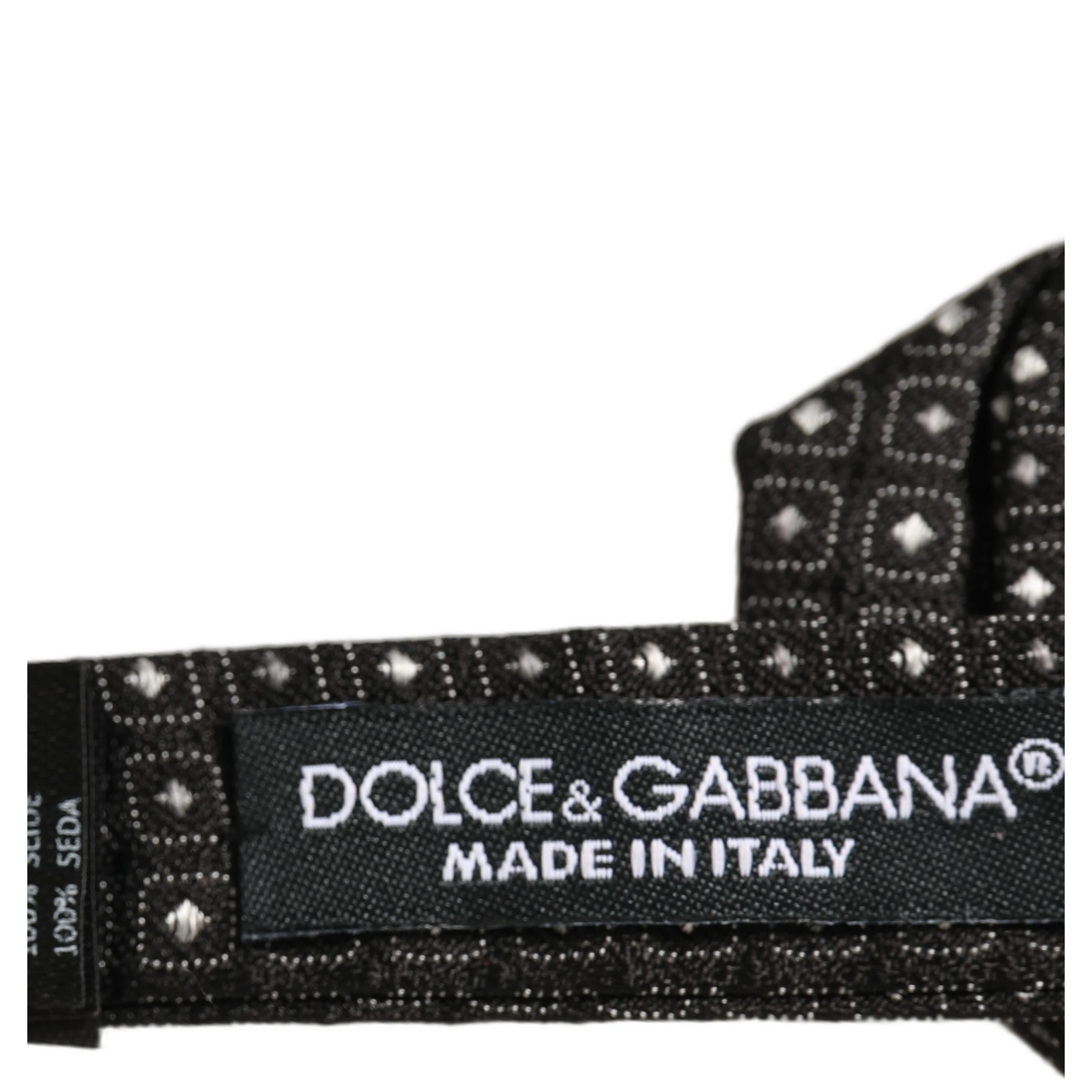 Men Black Polka Dot Silk Adjustable Neck Papillon Bow Tie