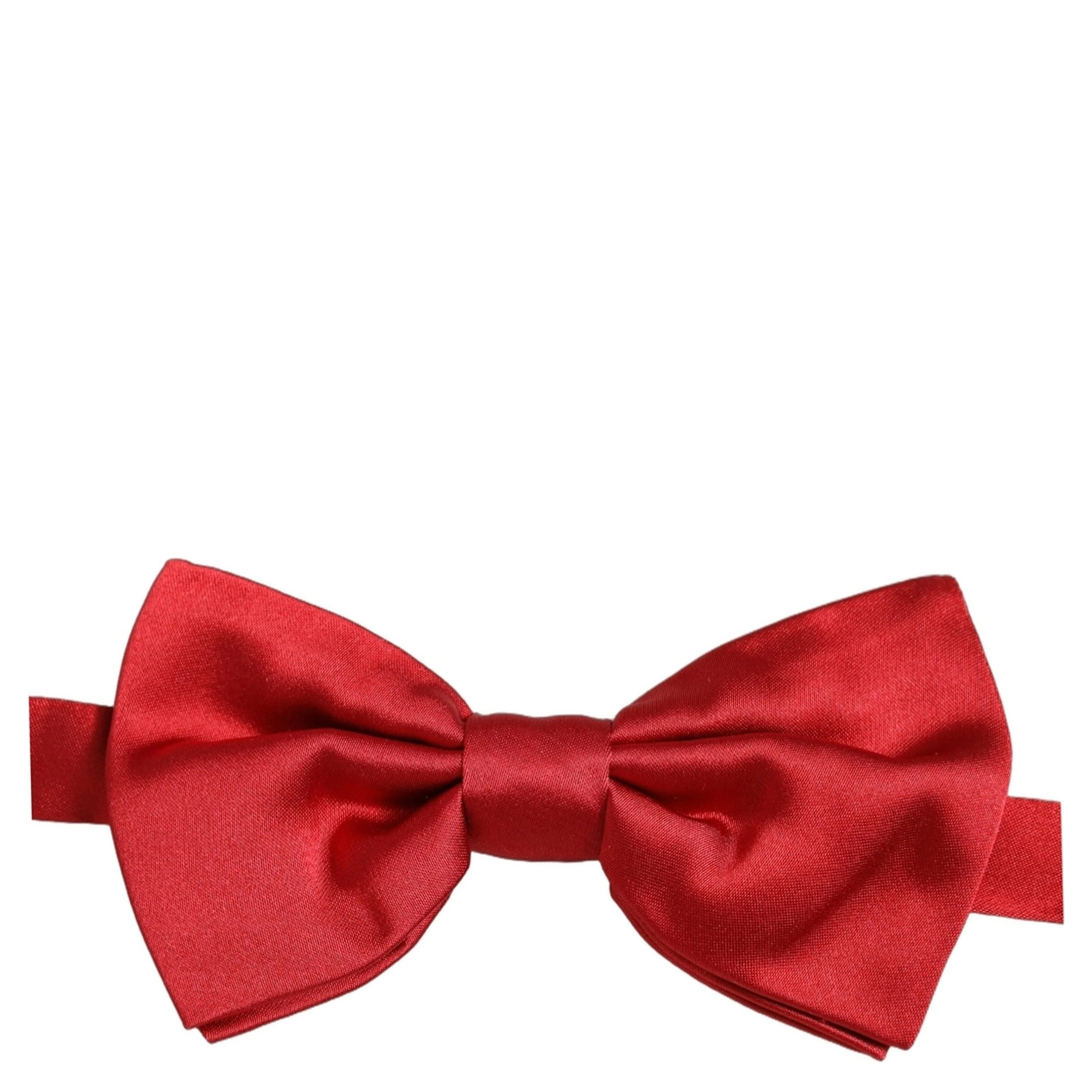 Men Red 100% Silk Adjustable Neck Papillon Bow Tie