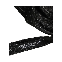 Men Black Pinstripe Silk Adjustable Neck Papillon Bow Tie