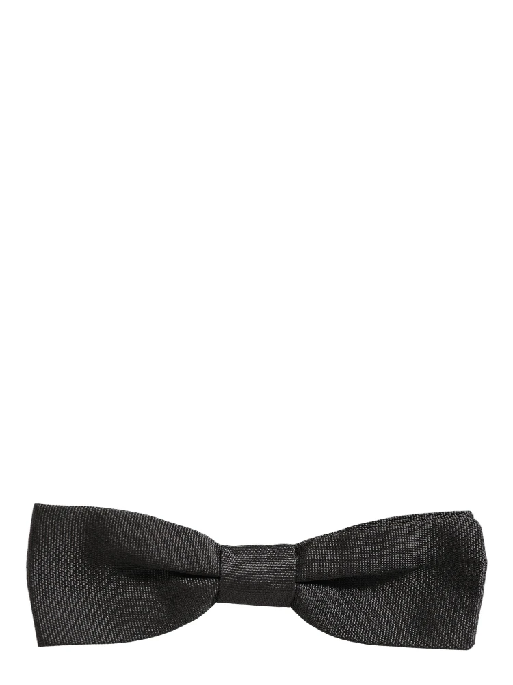 Men Black 100% Cotton Adjustable Neck Papillon Bow Tie