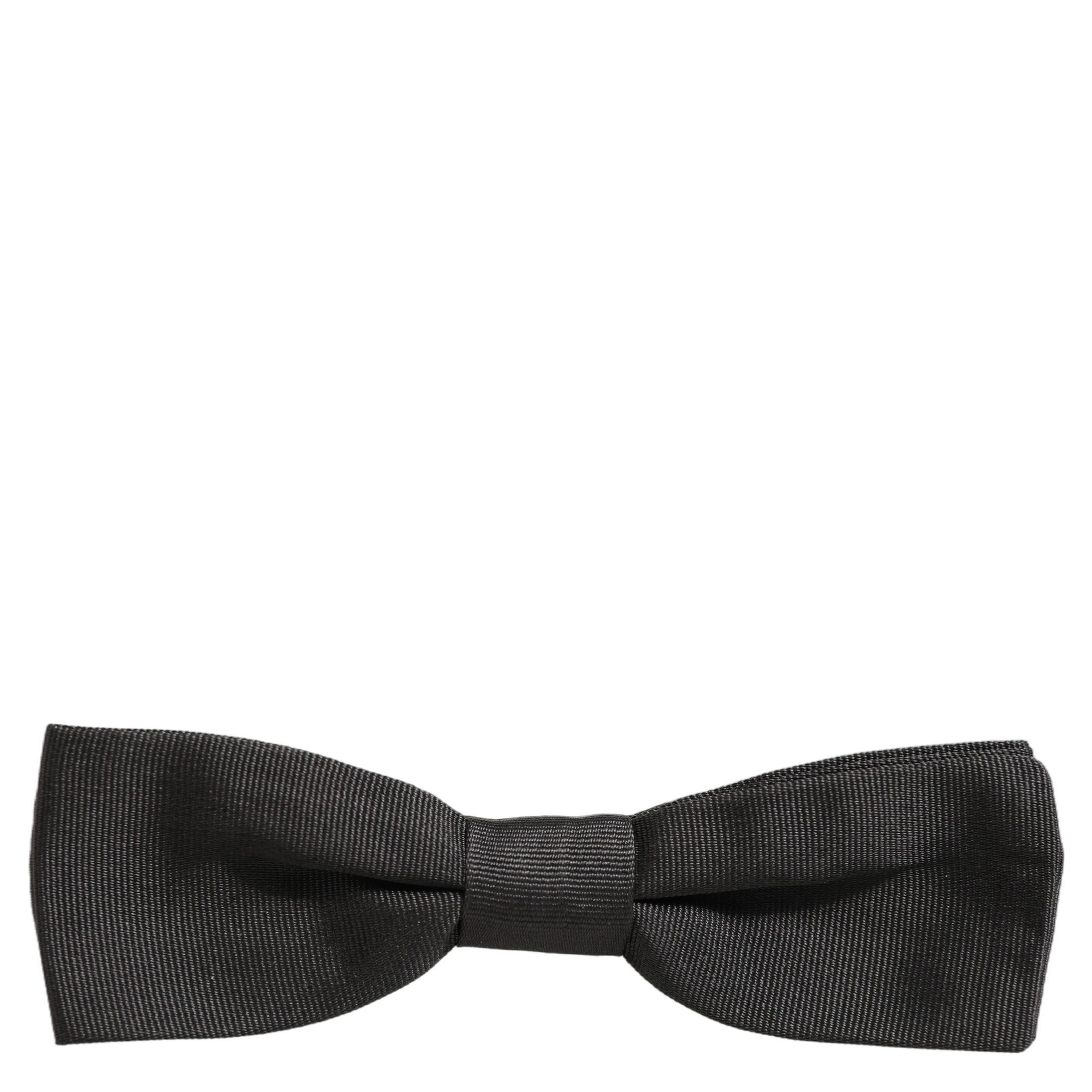 Men Black 100% Cotton Adjustable Neck Papillon Bow Tie