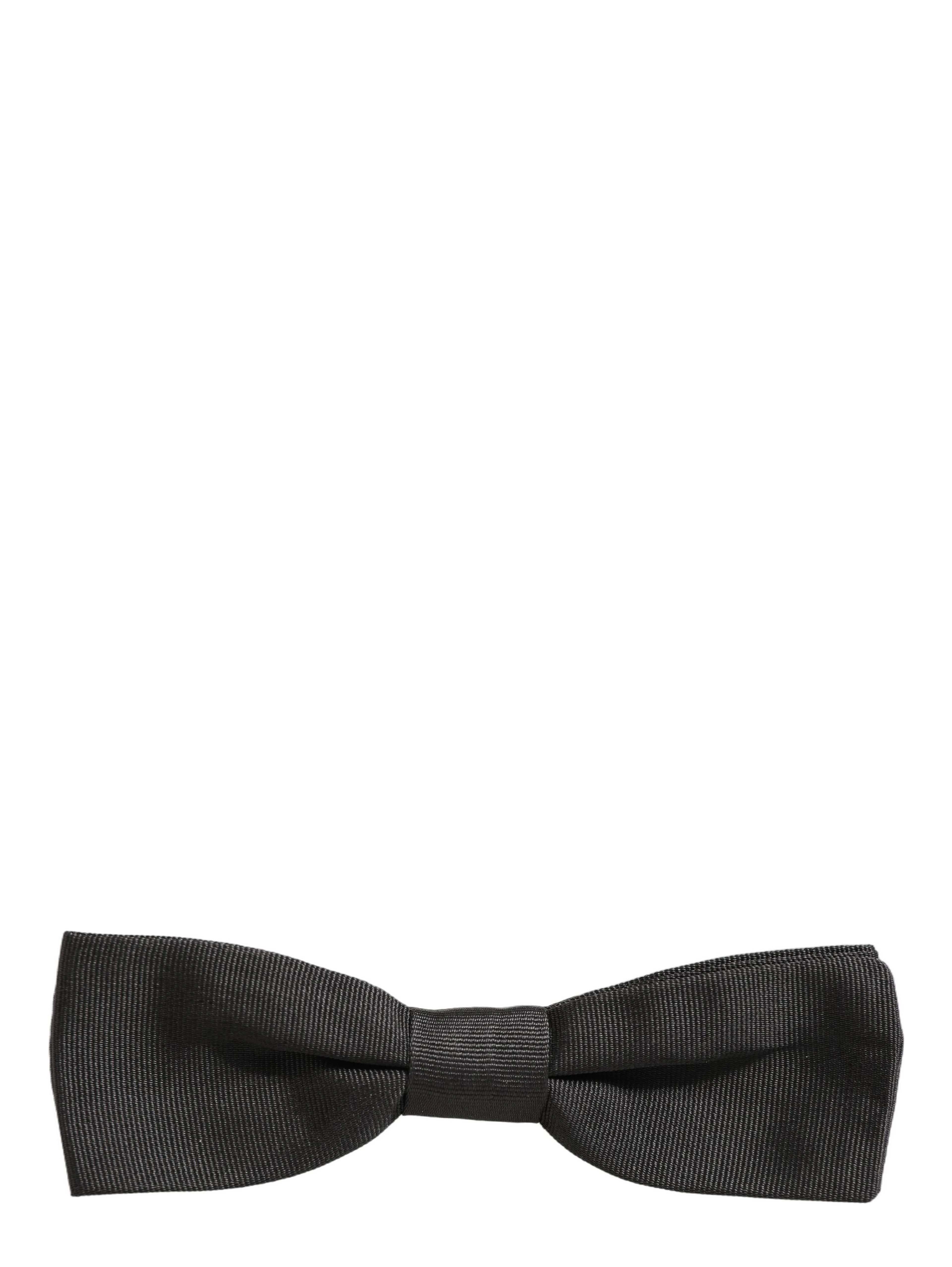 Men Black 100% Cotton Adjustable Neck Papillon Bow Tie