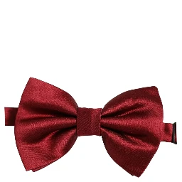 Men Red 100% Silk Adjustable Neck Papillon Bow Tie