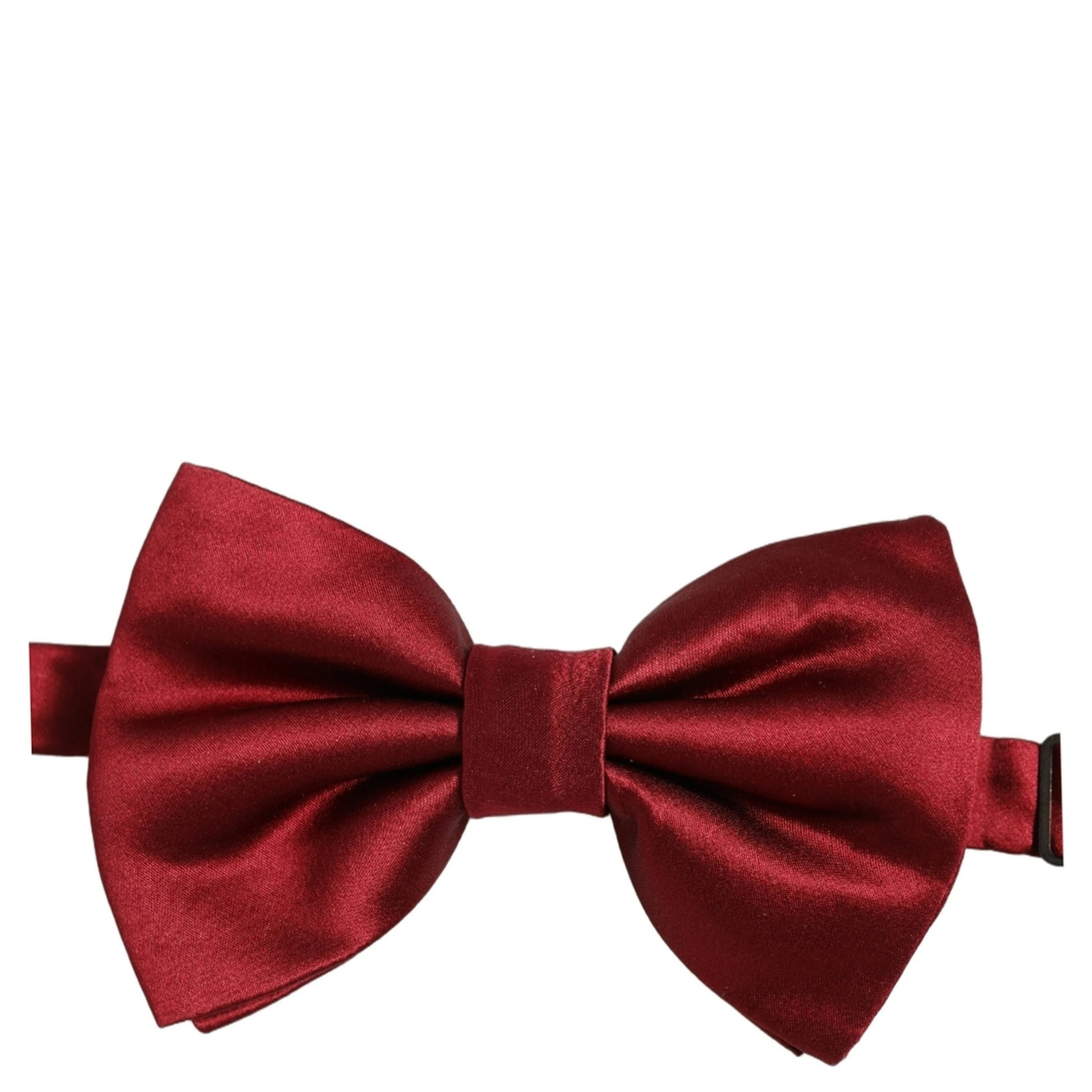 Men Red 100% Silk Adjustable Neck Papillon Bow Tie