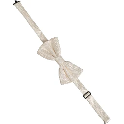 Men White 100% Silk Adjustable Neck Papillon Bow Tie