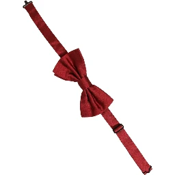 Men Red 100% Silk Adjustable Neck Papillon Bow Tie