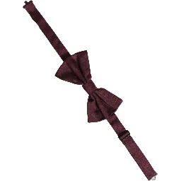 Men Maroon 100% Silk Adjustable Neck Papillon Bow Tie