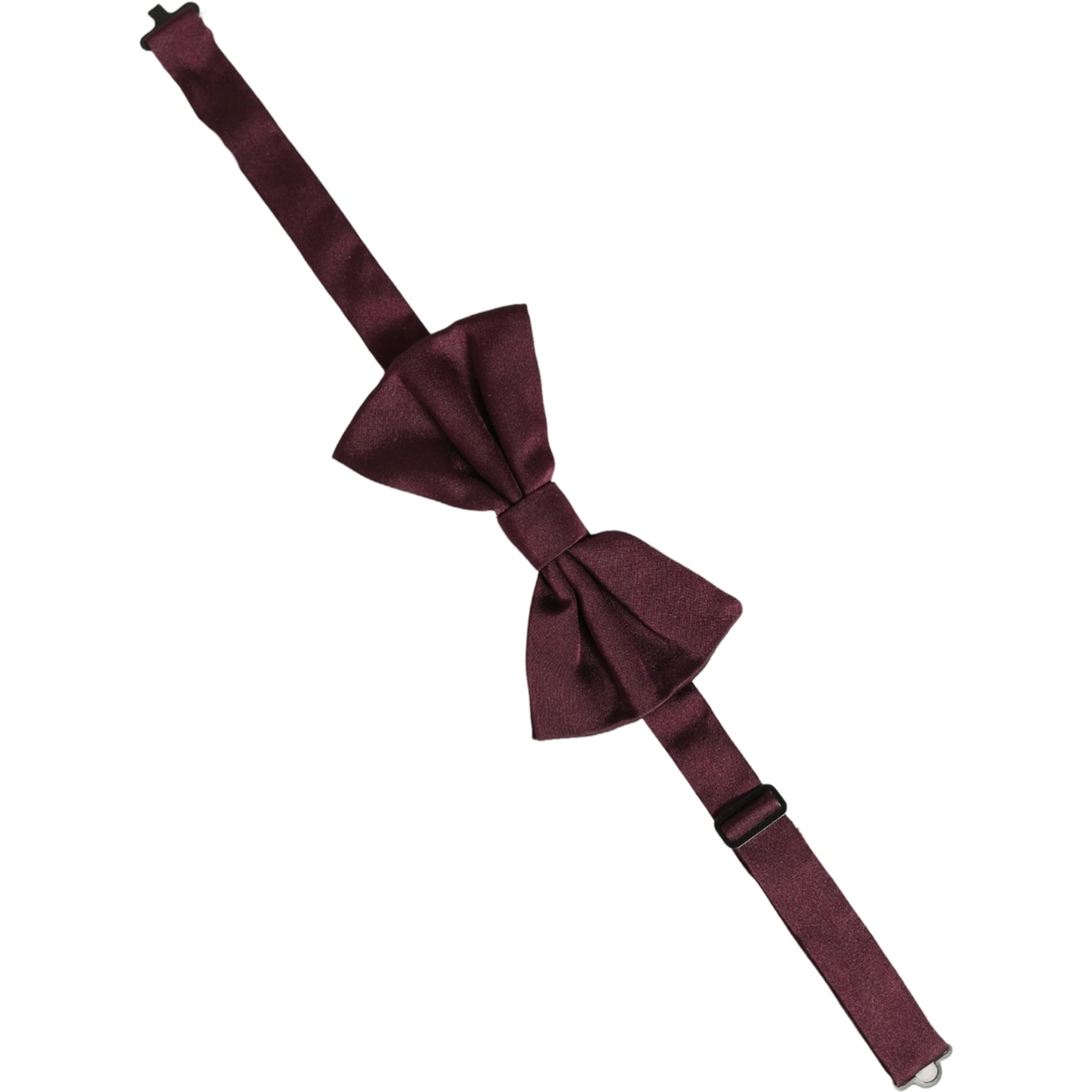 Men Maroon 100% Silk Adjustable Neck Papillon Bow Tie