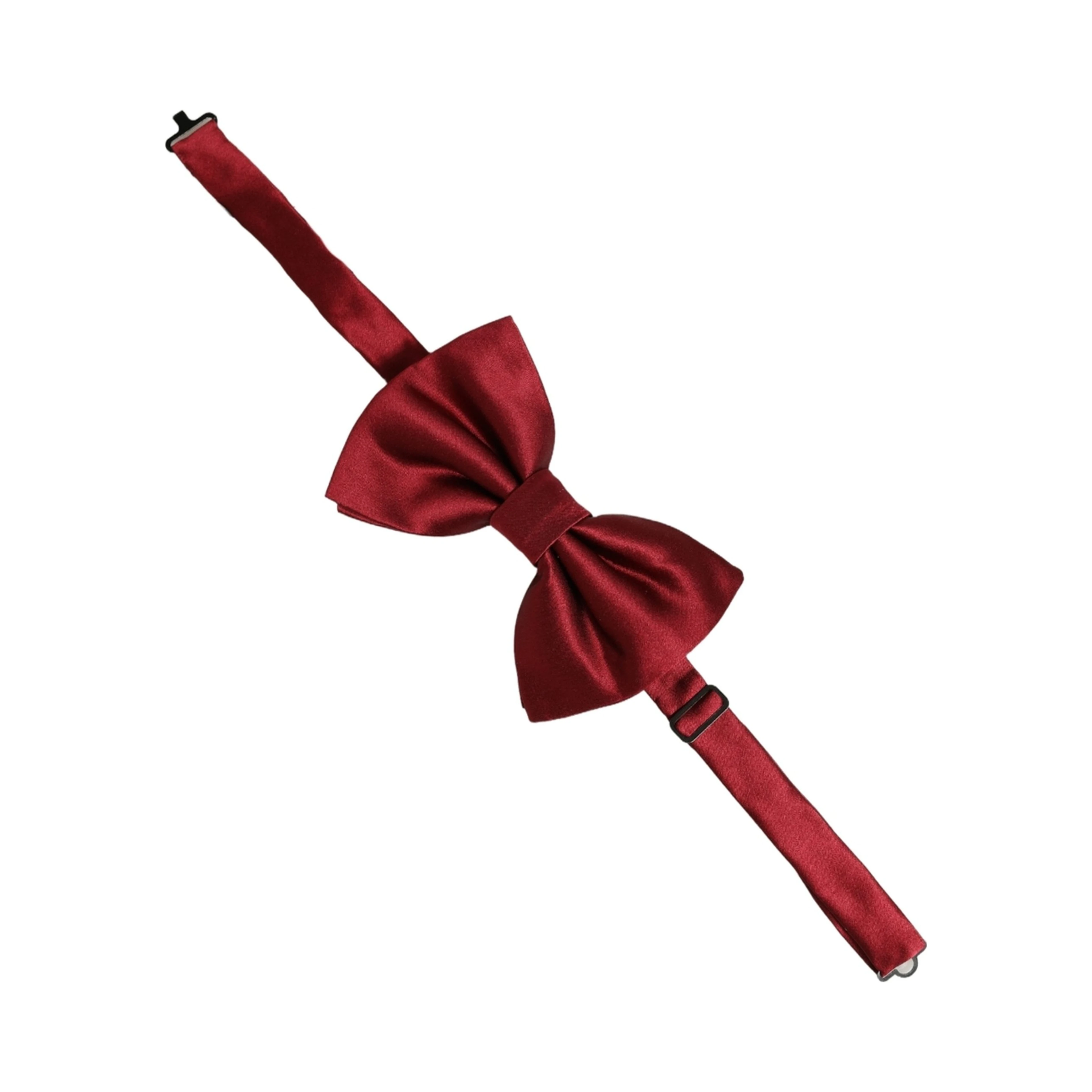 Men Red 100% Silk Adjustable Neck Papillon Bow Tie