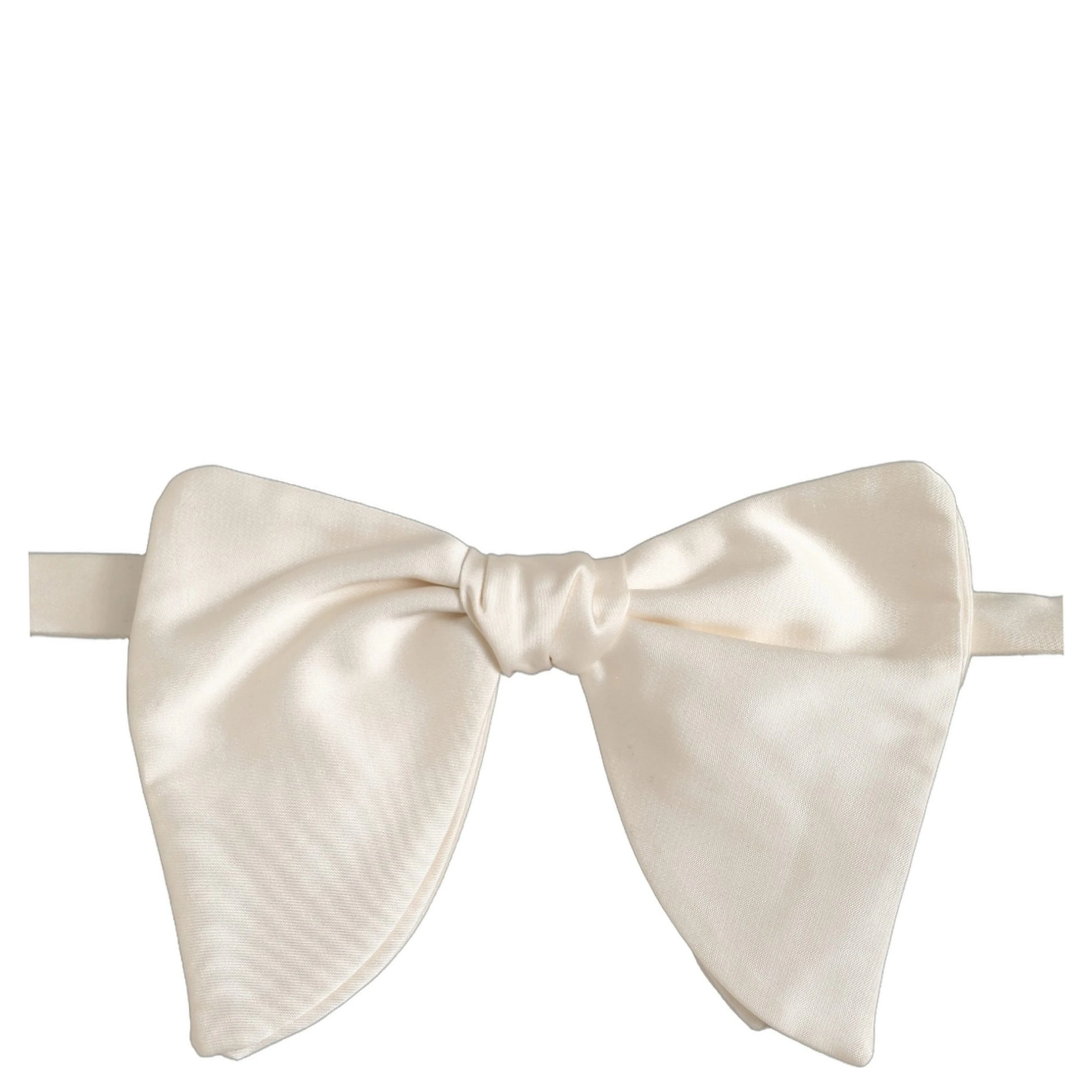 Men White 100% Silk Adjustable Neck Papillon Bow Tie