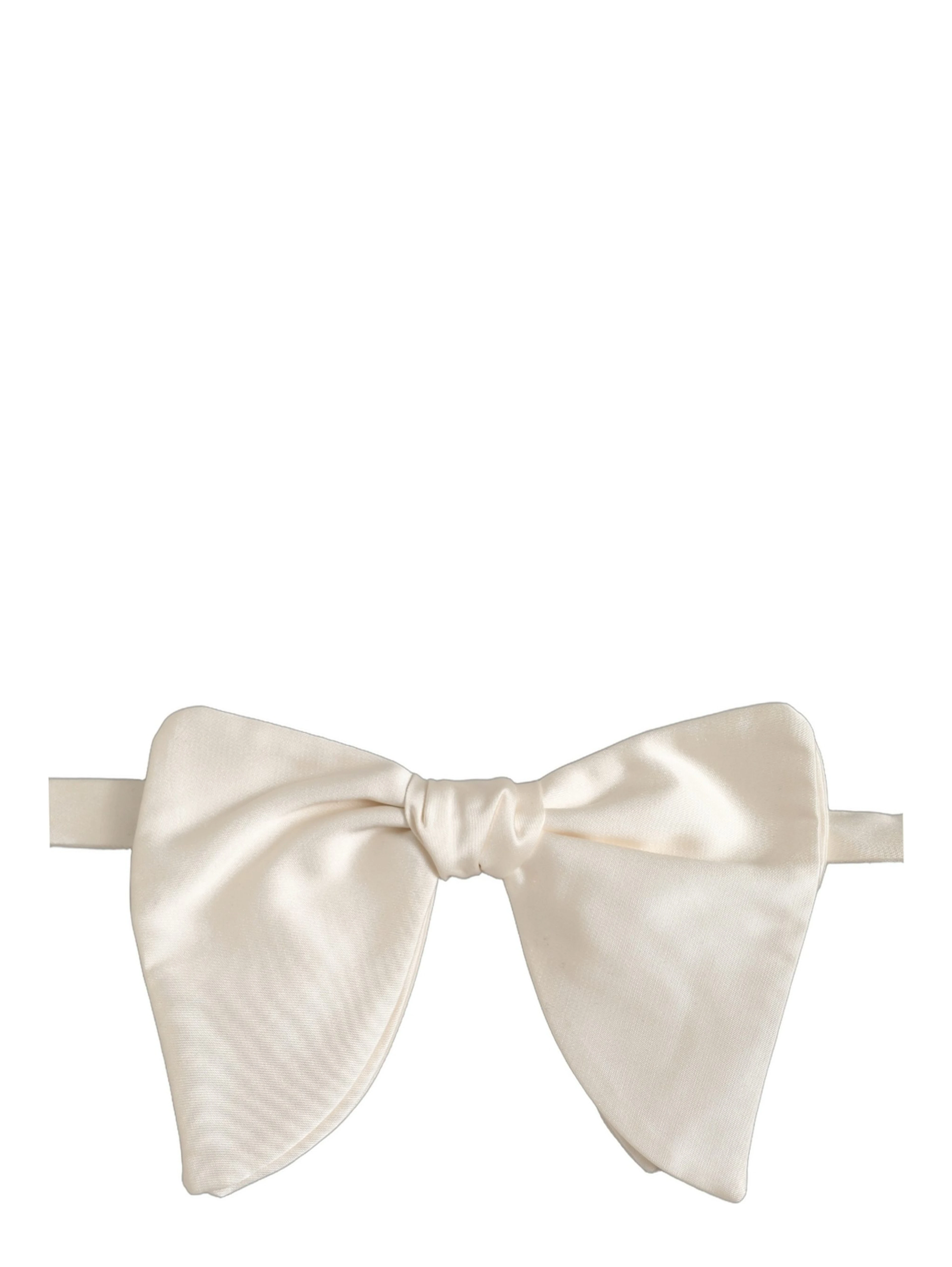 Men White 100% Silk Adjustable Neck Papillon Bow Tie