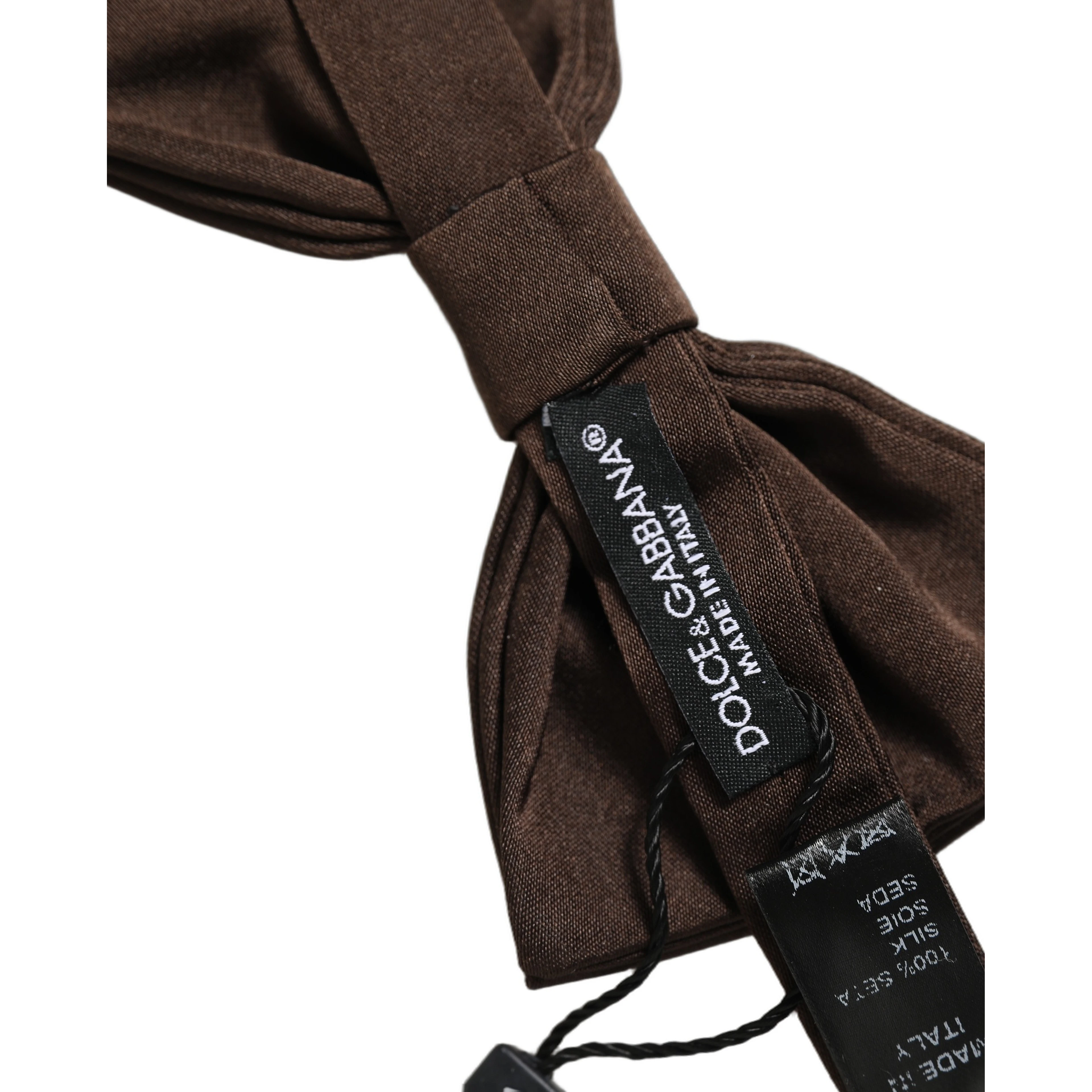 Men Brown 100% Silk Adjustable Neck Papillon Bow Tie