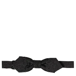Men Black 100% Silk Adjustable Neck Papillon Bow Tie