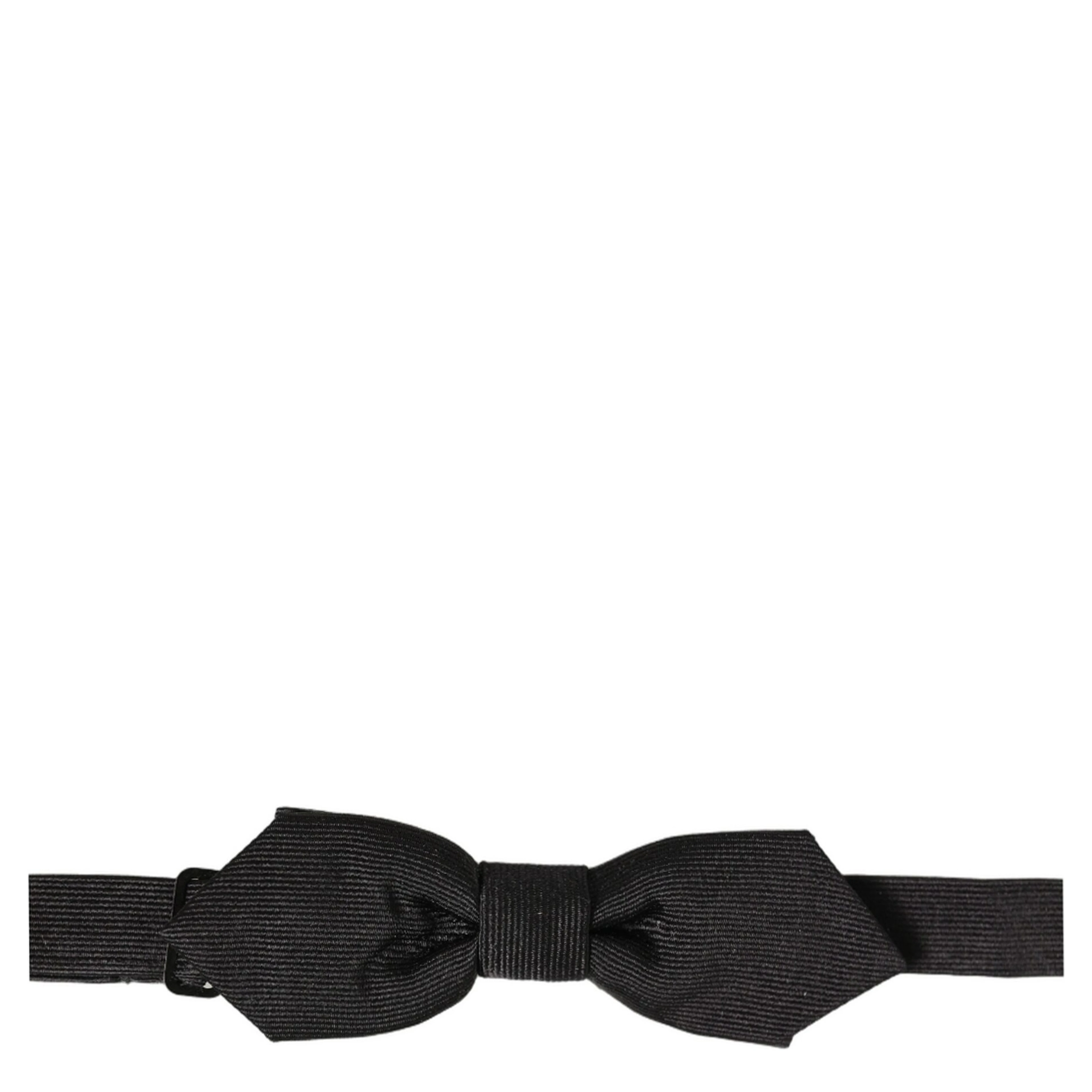 Men Black 100% Silk Adjustable Neck Papillon Bow Tie
