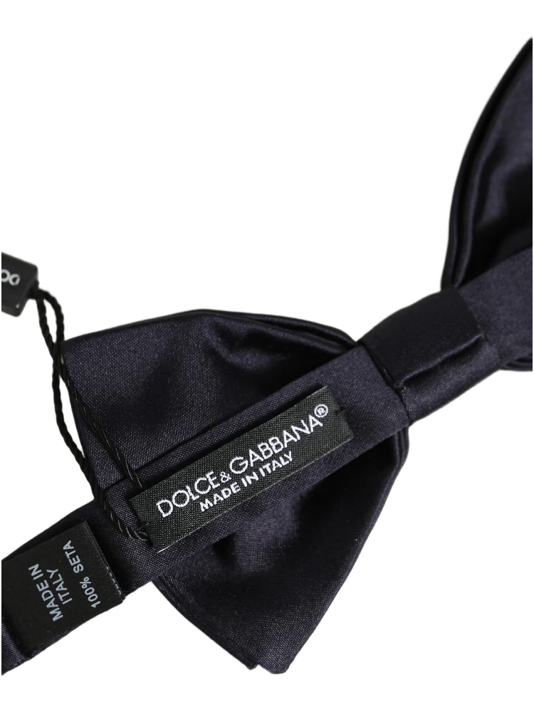 Men Black 100% Silk Adjustable Neck Papillon Bow Tie
