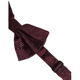 Men Maroon 100% Silk Adjustable Neck Papillon Bow Tie