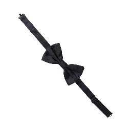 Men Dark Blue Silk Adjustable Neck Papillon Bow Tie
