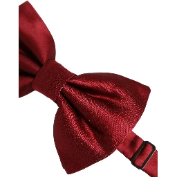 Men Red 100% Silk Adjustable Neck Papillon Bow Tie