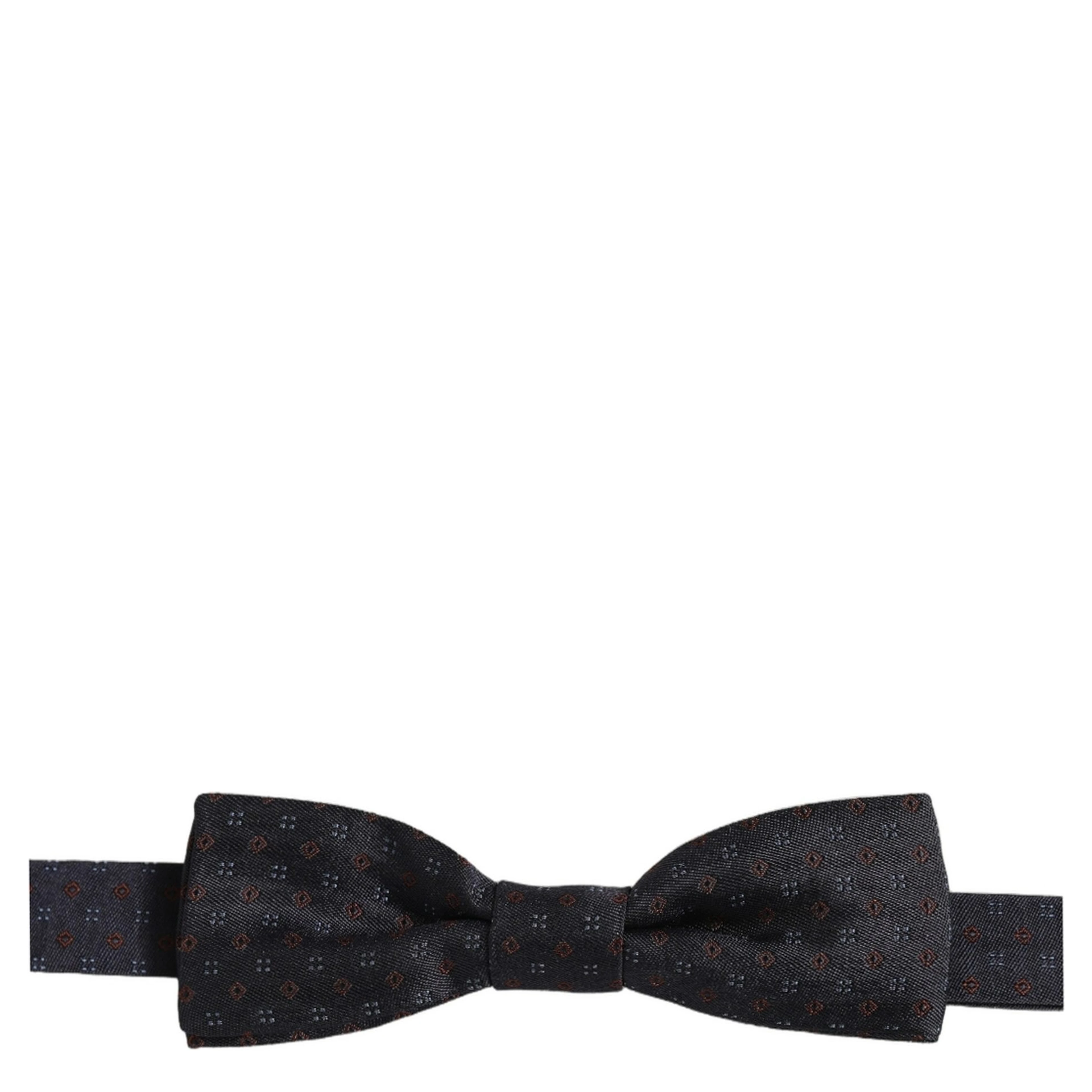 Black Diamond Pattern Adjustable Neck Papillon Bow Tie