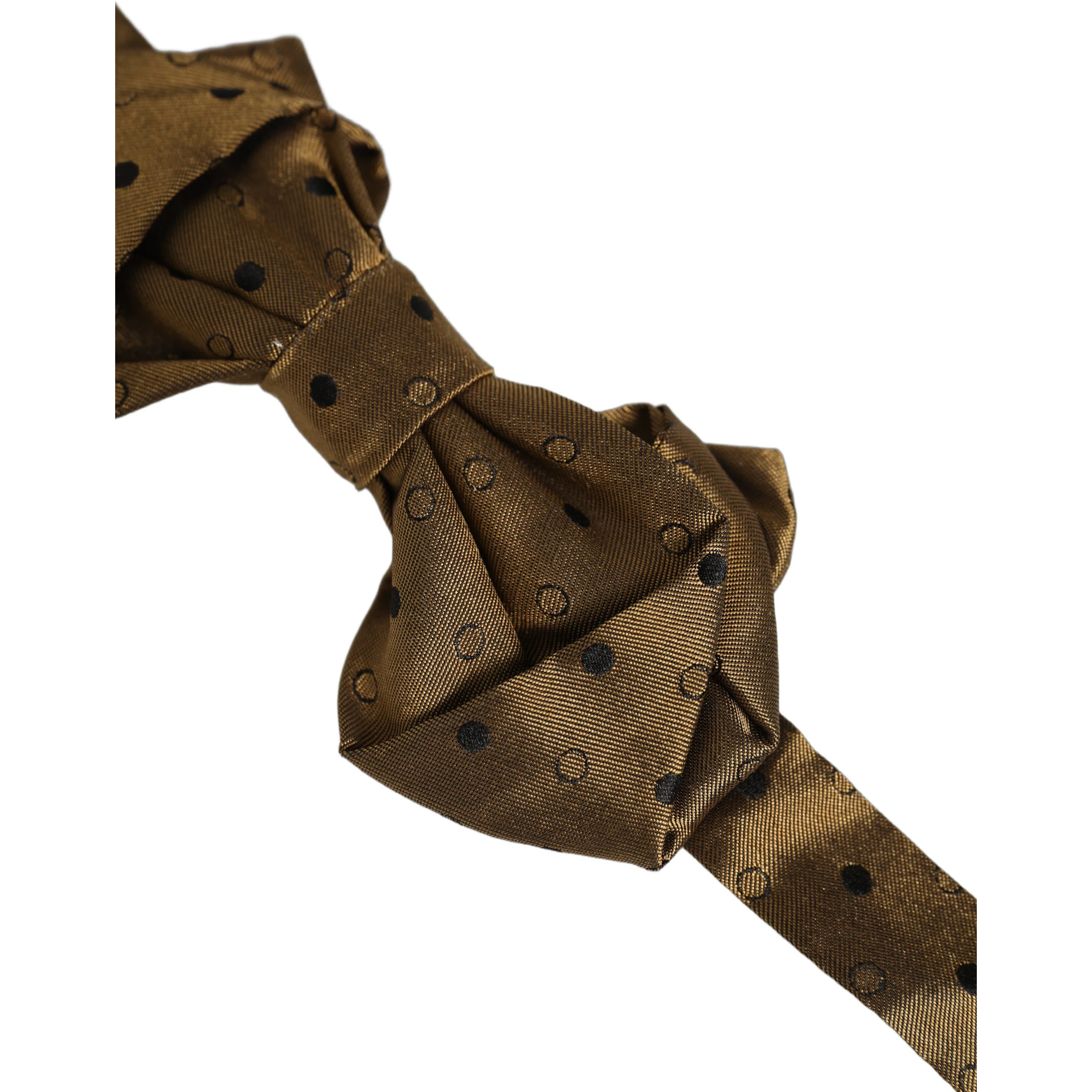 Men Brown Polka Dot Silk Adjustable Neck Papillon Bow Tie