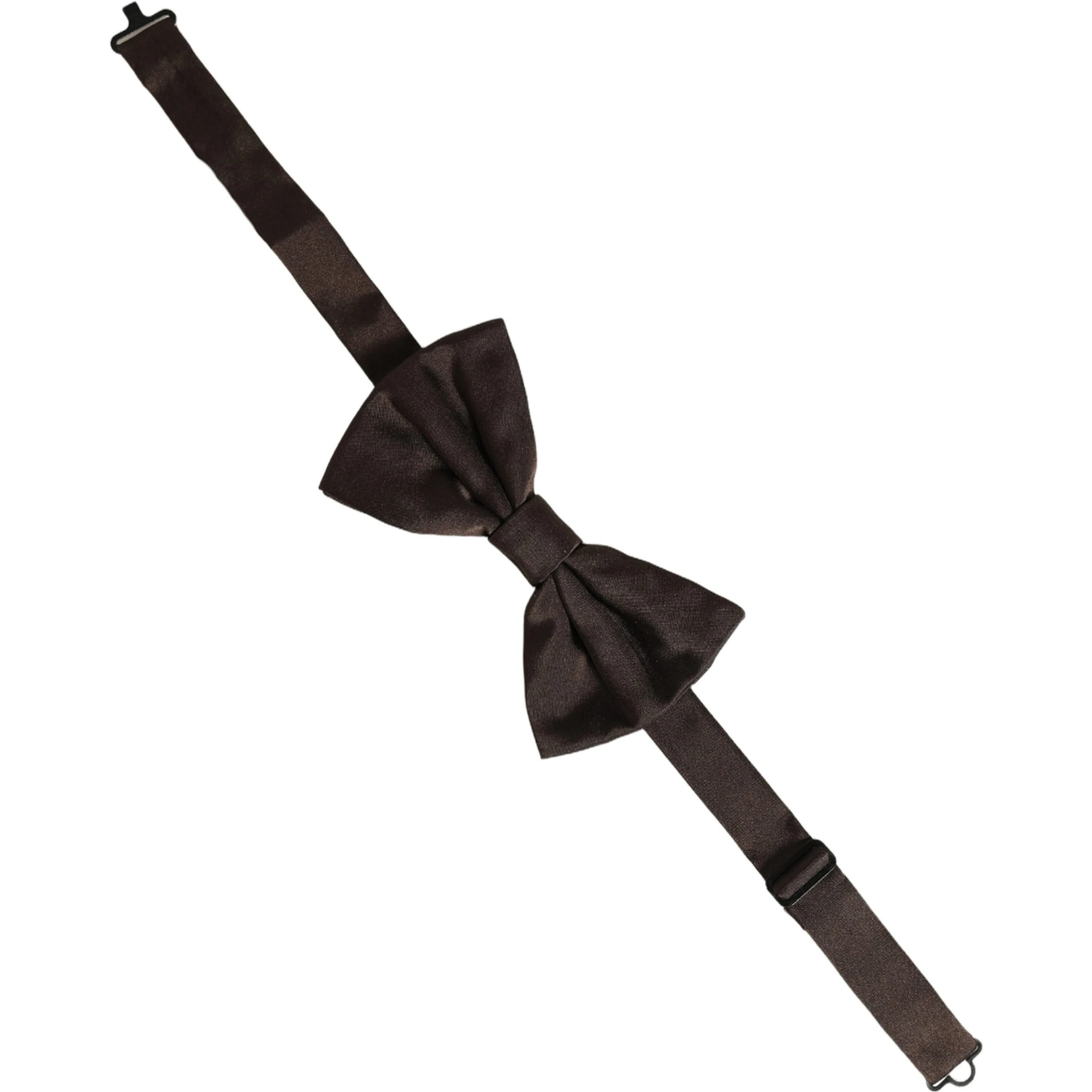 Men Brown 100% Silk Adjustable Neck Papillon Bow Tie