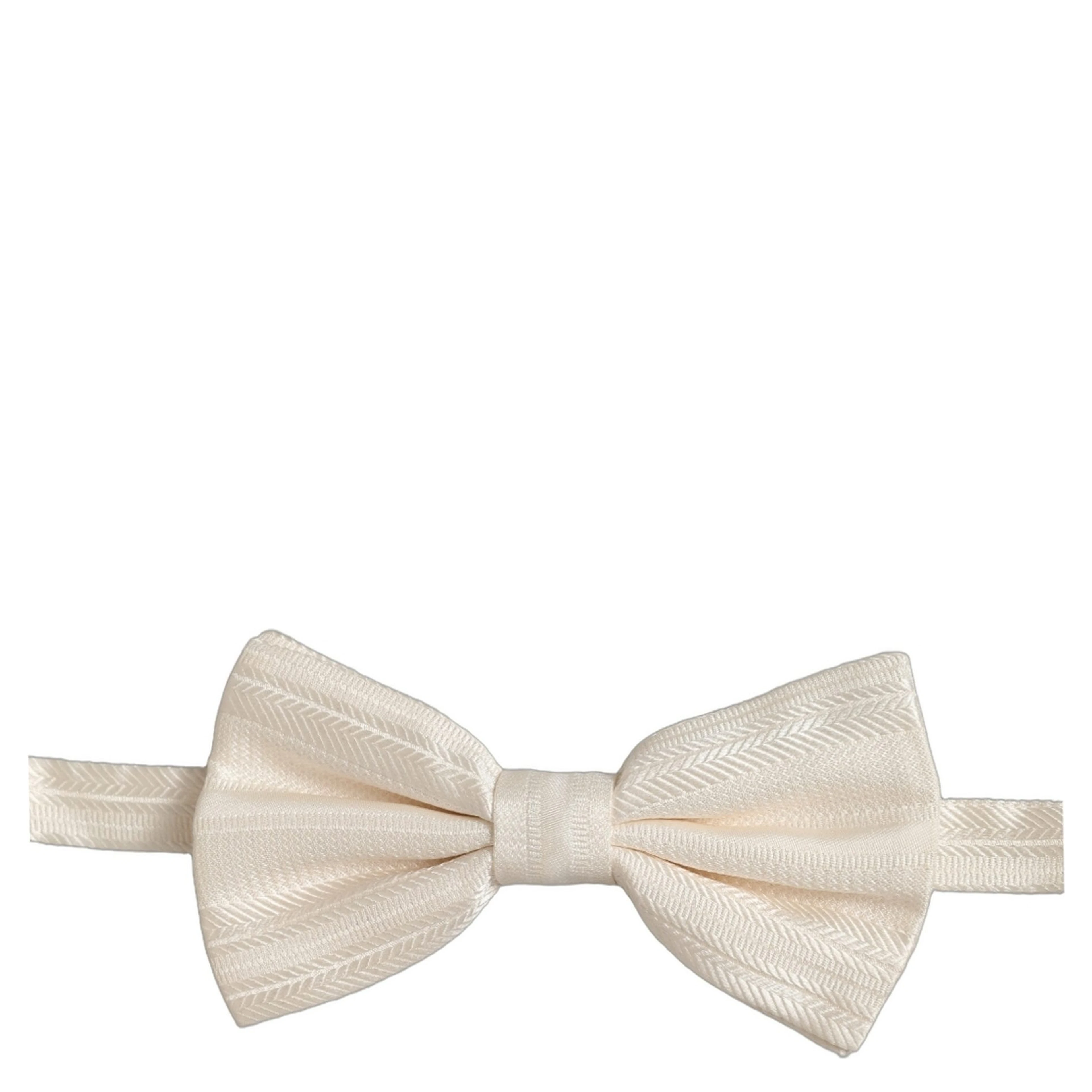 Men White 100% Silk Adjustable Neck Papillon Bow Tie