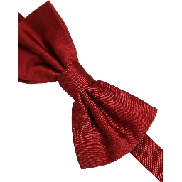 Men Red 100% Silk Adjustable Neck Papillon Bow Tie