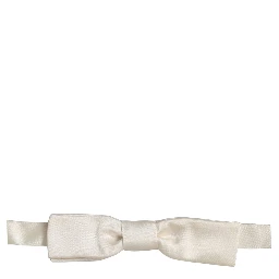Men White 100% Silk Adjustable Neck Papillon Bow Tie