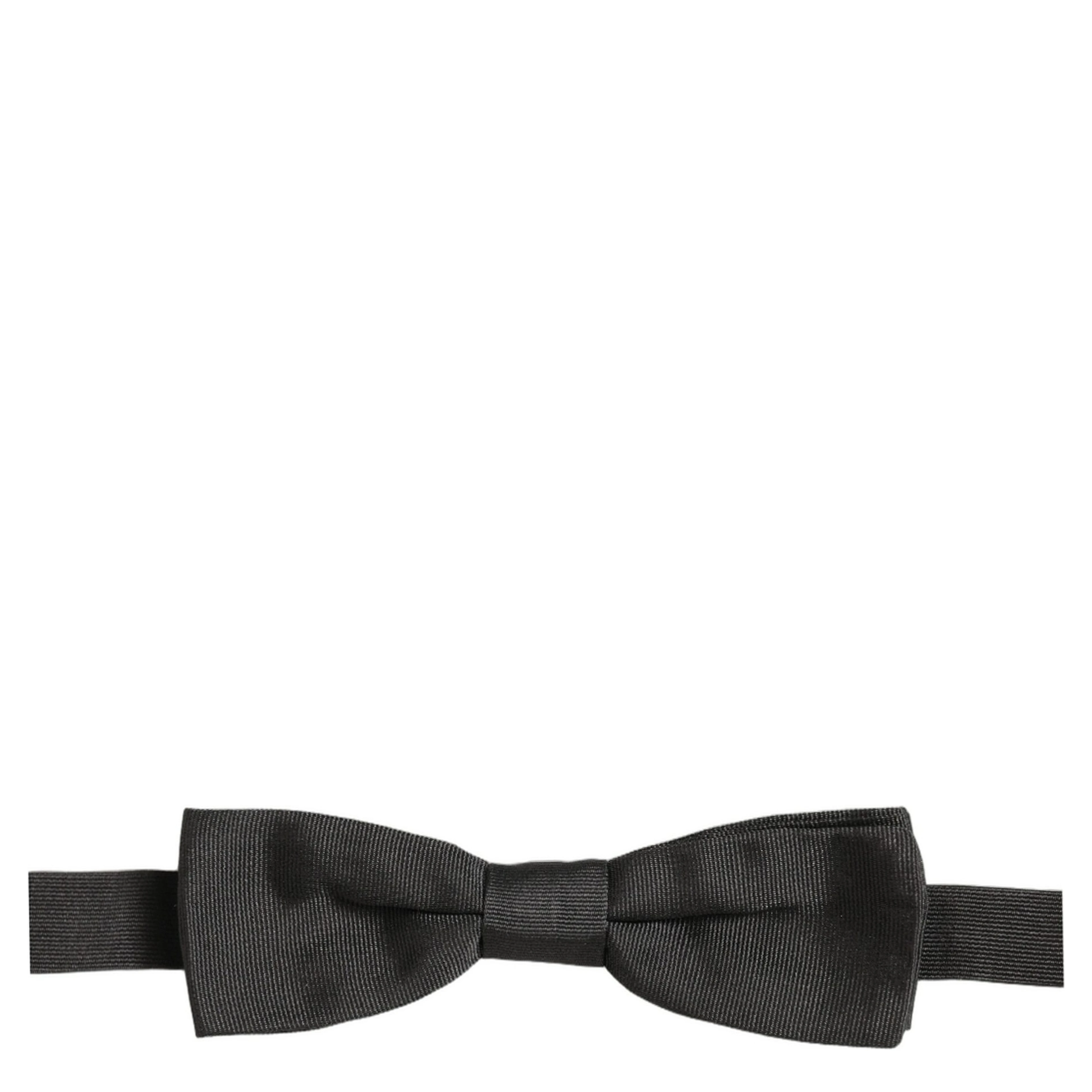 Men Black 100% Cotton Adjustable Neck Papillon Bow Tie