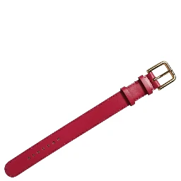 Red Calfskin Leather Gold Buckle Belt Strap Bracelet