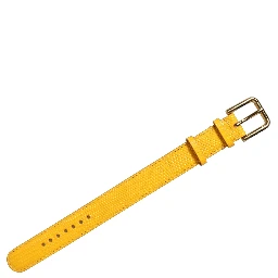 Yellow Textured Leather Gold Buckle Belt Strap Bracelet