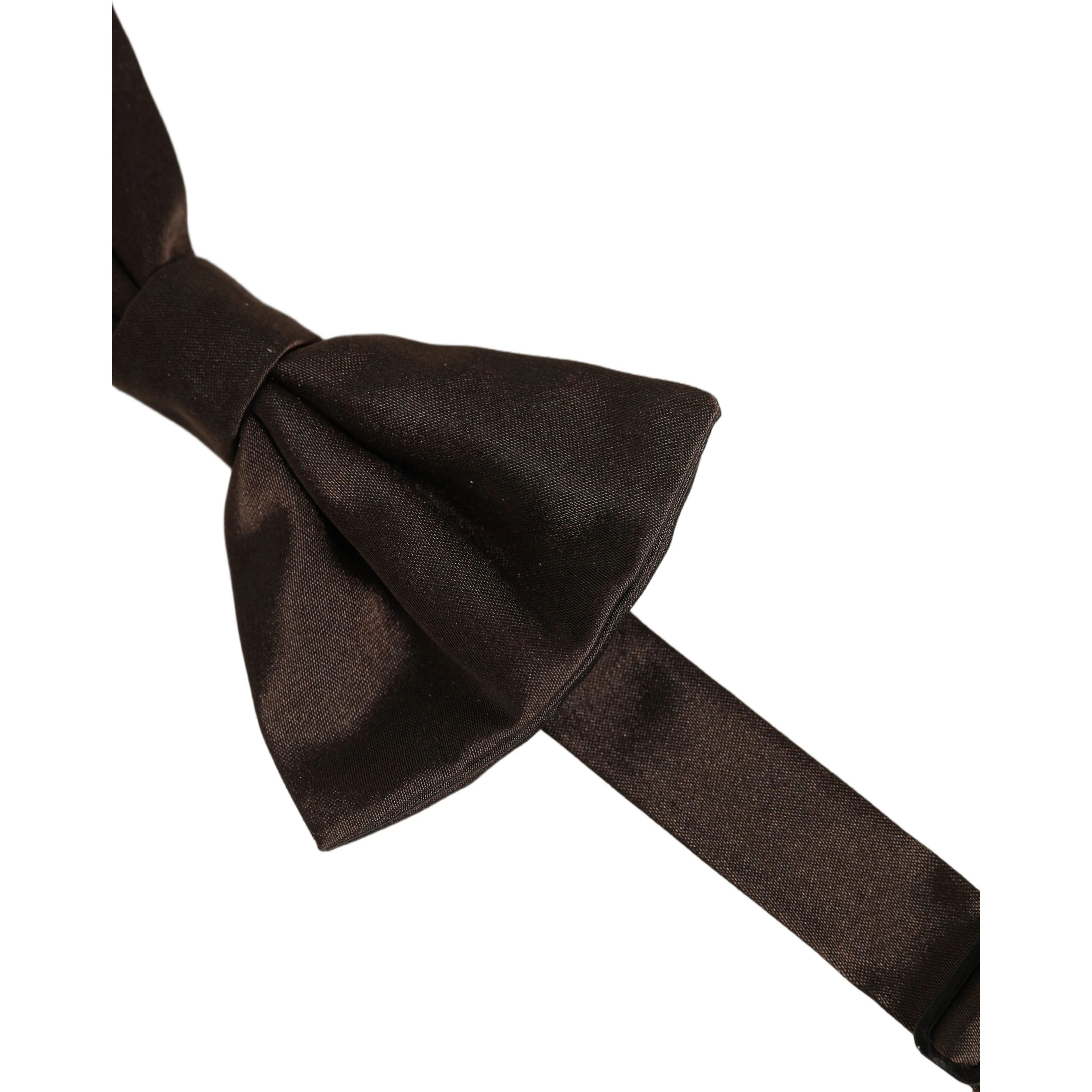 Men Brown 100% Silk Adjustable Neck Papillon Bow Tie