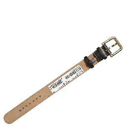 Black Calfskin Leather Gold Buckle Belt Strap Bracelet