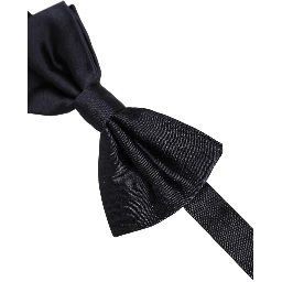 Men Black 100% Silk Adjustable Neck Papillon Bow Tie