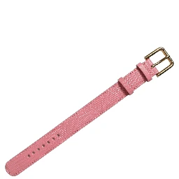 Pink Textured Leather Gold Buckle Belt Strap Bracelet